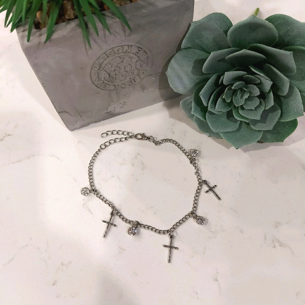 Cross Charm Anklet